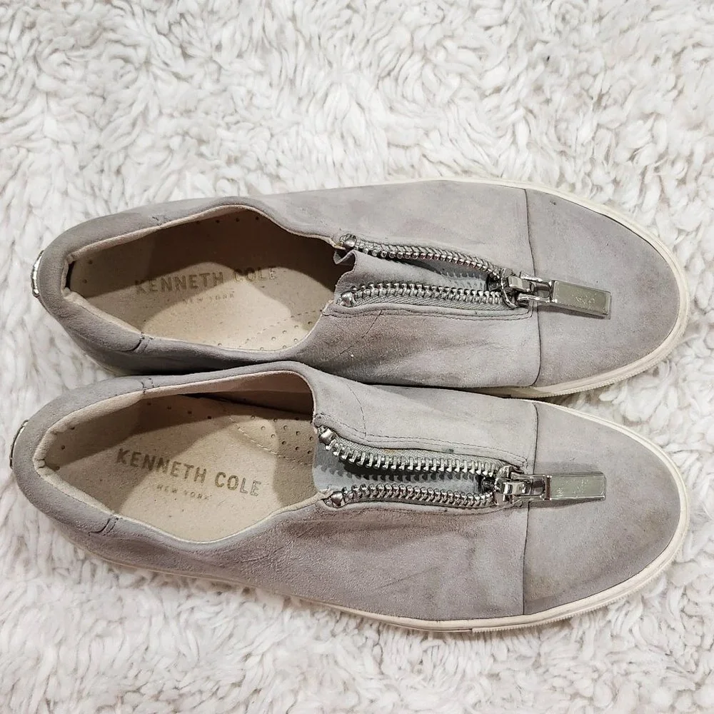 ❤️2/$18 Kenneth Cole New York Kayden Slip On Leather Zip Front Sneaker 5M